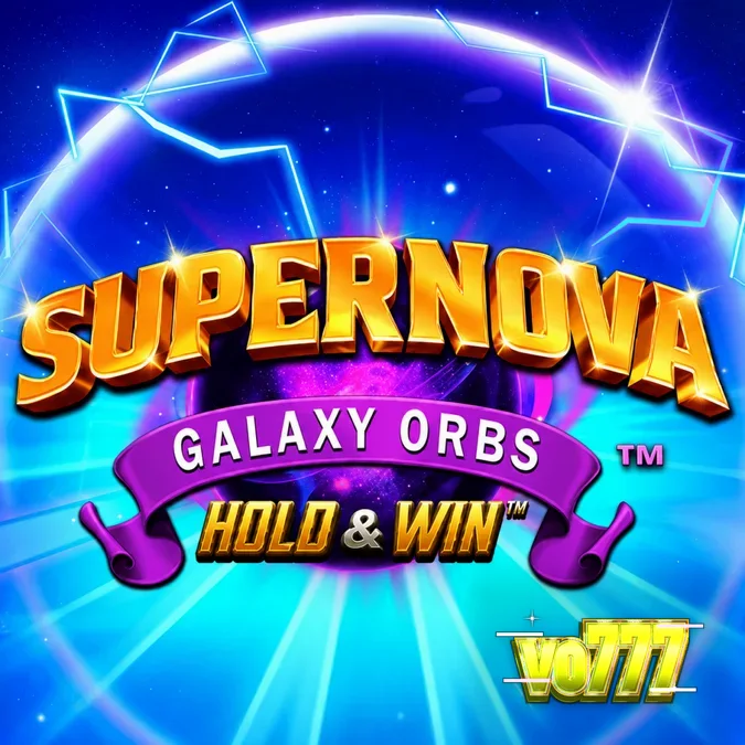 Tampilan visual slot Supernova Galaxy Orbs dengan elemen luar angkasa dan simbol Orb